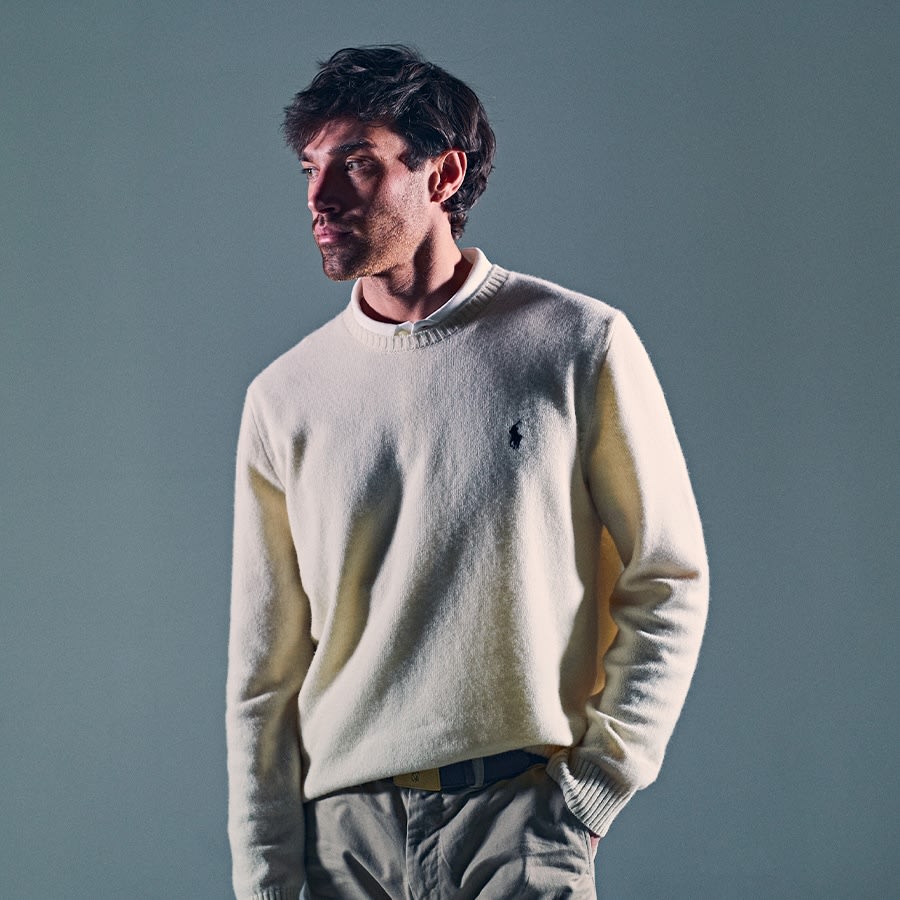 Cream crew neck jumper hotsell